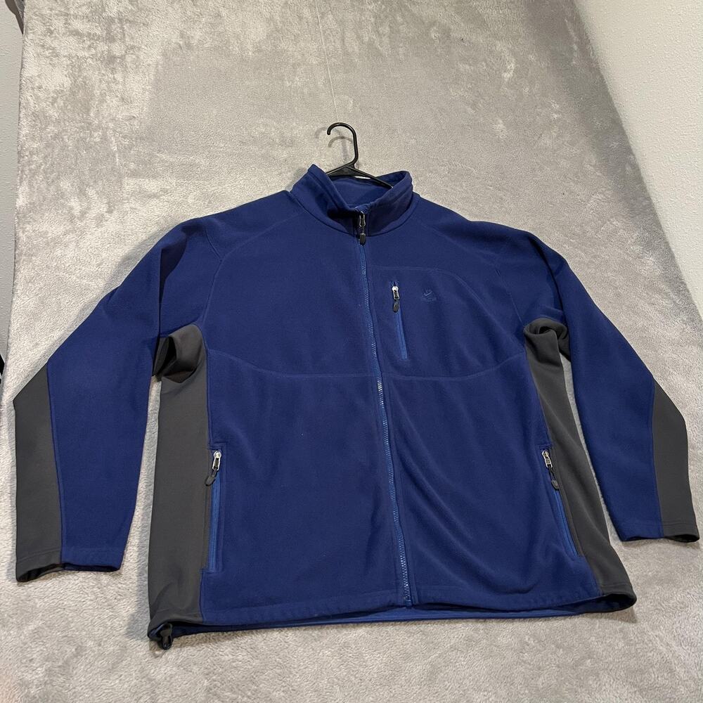 Nike FIT Therma ACG Fleece Jacket Mens 2XL Blue Full Zip Pockets Hiking